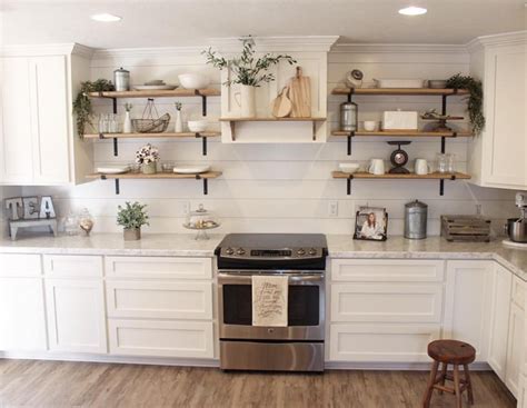 30 Attractive Farmhouse Kitchen Wall Shelves With Most Wonderful Design