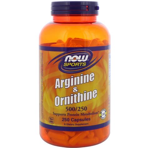 Arginine And Ornithine 500 250 Now 250 Capsules