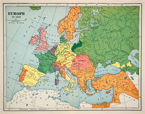 1929 Lithograph Color Map Europe Empire Austria 19th Century Prussia