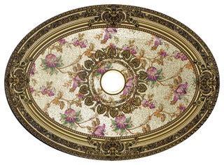 Ceiling medallions were no exception. Antique Gold Ceiling Medallion, Oval Collection ...
