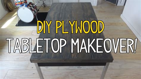 Place 1/4″ plywood pieces between the slats so you can create even gaps. Simple DIY Plywood Plank Tabletop Makeover! - YouTube