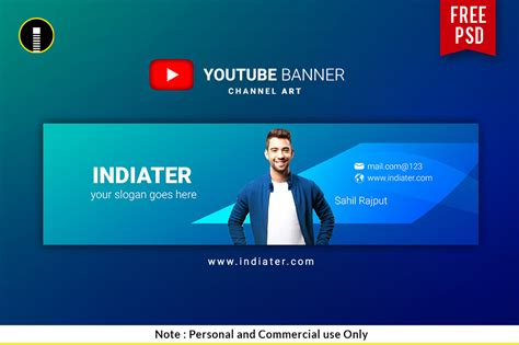 Free Youtube Channel Banner Psd Template Indiater