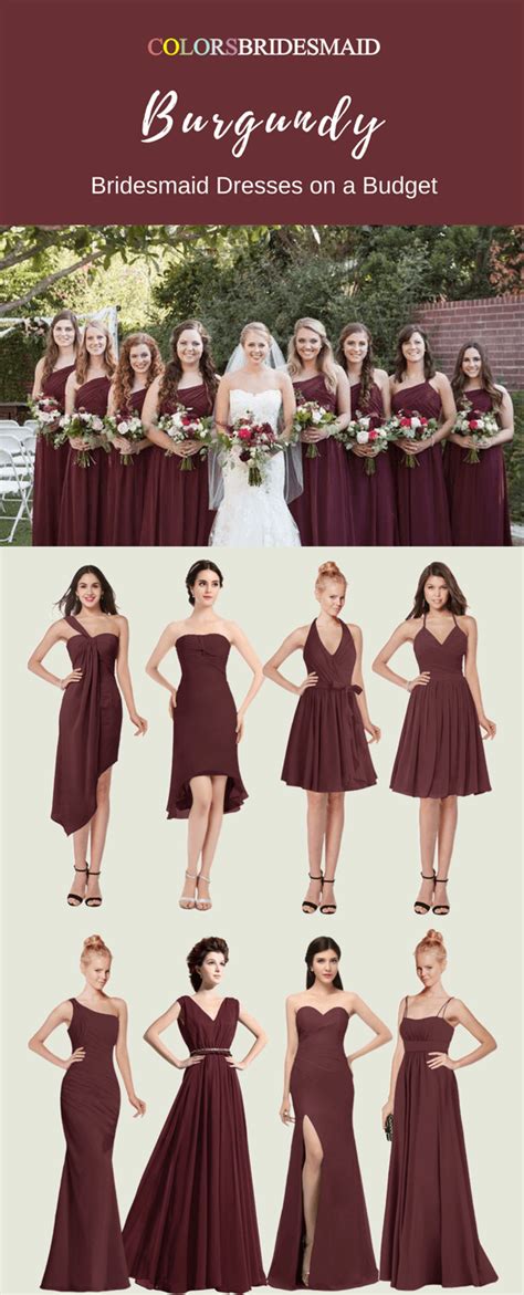 Buy Burgundy Bridesmaid Dresses In Stock