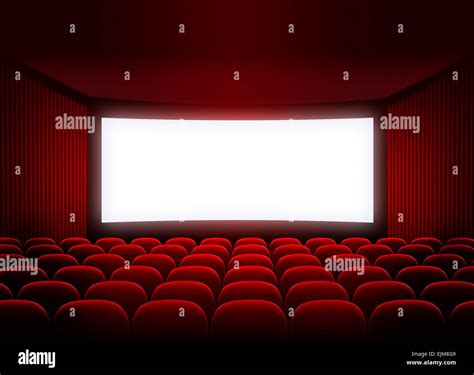 Cinema Screen In Red Audience Stock Photo 80351049 Alamy