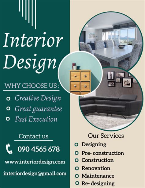 Interior Design Flyer Template Postermywall