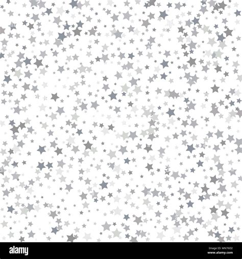Silver Stars On White Background Abstract Background Glitter Pattern