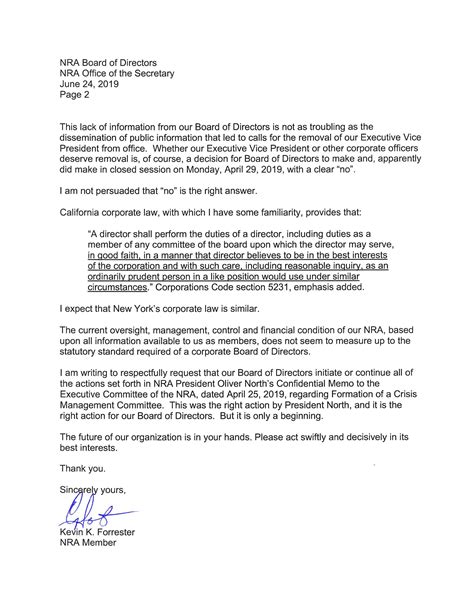 Sample Letter To The Board Of Directors