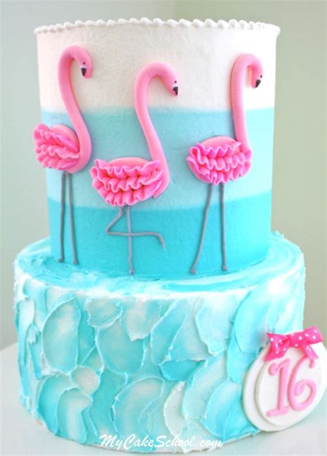 If the top of the cake is not flat then you may also wish to level off the top of the cake too. Flamingo Cake- A Cake Video Tutorial | My Cake School
