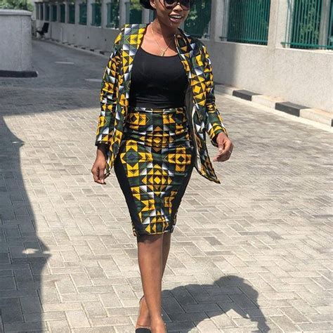 Lovely Ankara Jackets With Matching Skirt Styles For Work Latest