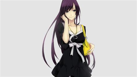 Online Crop Purple Haired Female Anime Character Hd Wallpaper