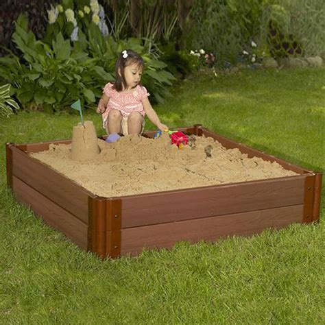 Shop Frame It All 48 In X 48 In Brown Square Composite Sandbox At