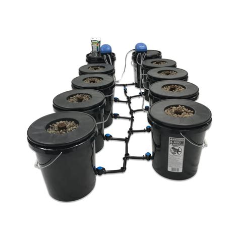 Viagrow Hydroponic Black Bucket Deep Water System 8 Pack V8dwc The