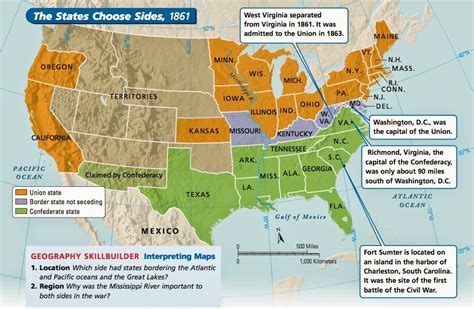 Map Of United States During Civil War World Map