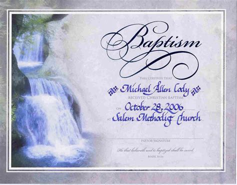 Water Baptism Certificate Templateencephaloscom Encephaloscom Free