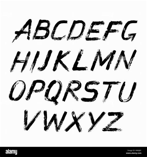 Painted Abc Grungy Design Letters Bold Handwritten Font Sans Serif