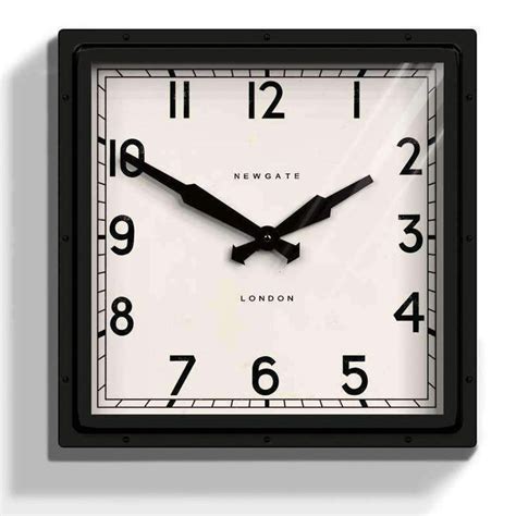 Quad Square Black Newgate Wall Clock 40cm15 Duck Barn Interiors