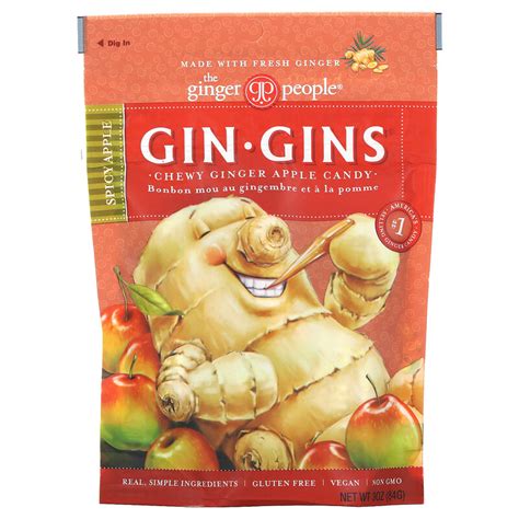 The Ginger People Gin·gins Chewy Ginger Apple Candy Spicy Apple 3 Oz 84 G