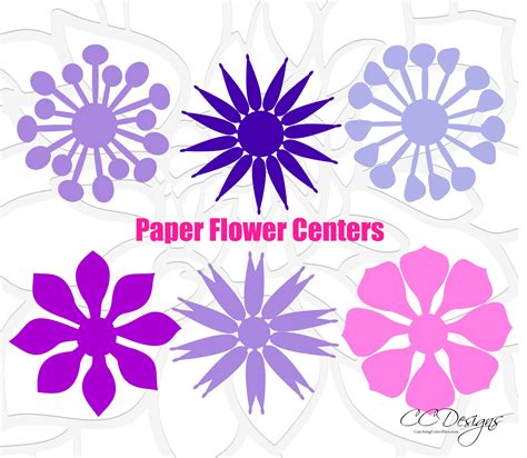 Paper Flower Center Templates for DIY Giant Paper Flowers SVG - Etsy UK