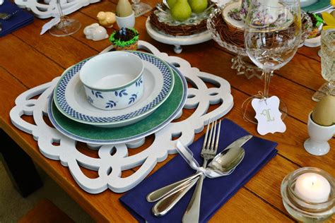 Setting the table is something not everyone does. An Easter Table Setting {with DIY Plate Chargers} - Calyx ...