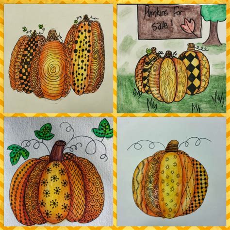 Angela Anderson Art Blog Pumpkin Zentangle Kids Art Class