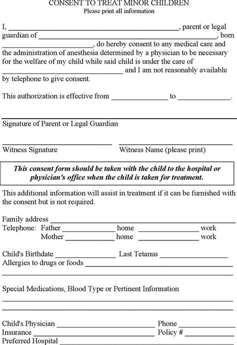 Medical Release Form For Childcare Free Printable Printable Forms