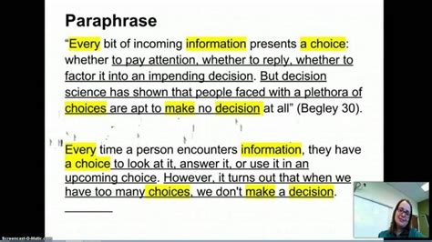 Quote Paraphrase Summary How To Paraphrasing Cite In Apa In 2020