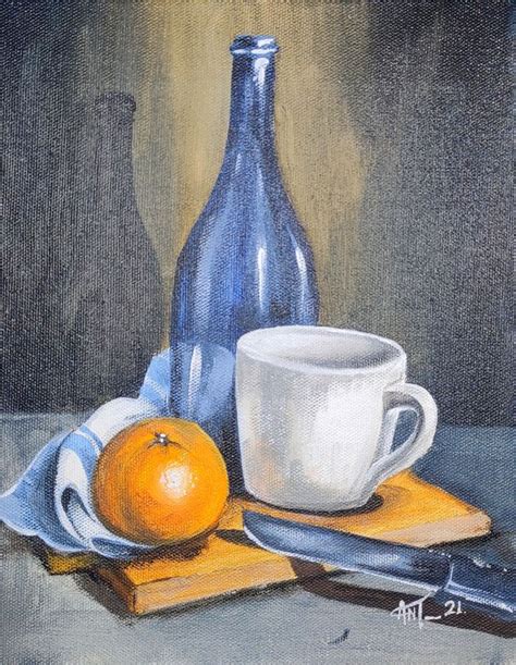 Acrylic Painting Of A Beautiful Still Life Acrylic Painting On Canvas