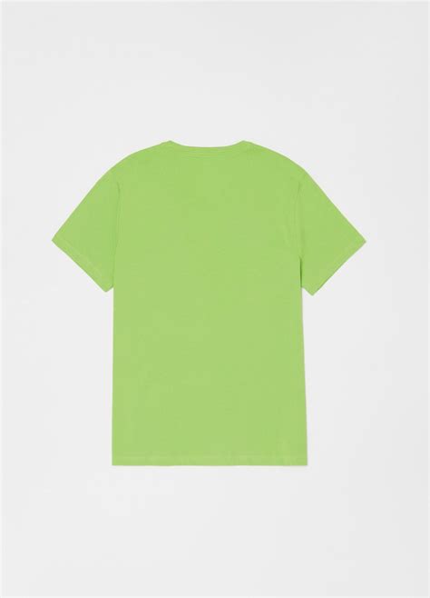 Ovs 100 Organic Cotton T Shirt With V Neck Apple Green Mens T Shirts