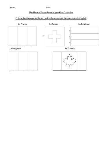 Flags Of 5 French Speaking Countries Teaching Resources