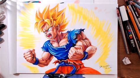 Youtu.be/qbqn9igpoyg i was hype about the official announcement of gogeta being in the new dragon ball super film, so as a result i decided to draw. Drawing Dragon Ball: Super Saiyan Goku | drawholic - YouTube