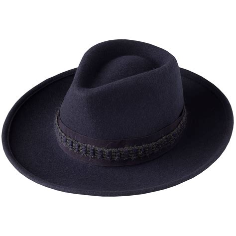 Navy Fedora With Contrast Ribbon Ladies Country Clothing Cordings