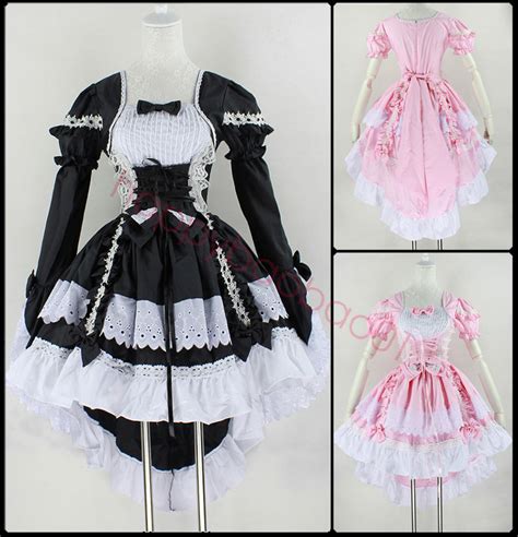 Womens french maid set outfits anime cosplay wet look patent leather fancy dress. Japan Ruffle Fancy Lolita Princess Dress Maid Outfit Anime ...