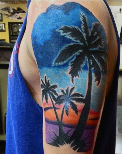 75 Beach Tattoos For Men Serene Sandy Shore Designs Arm Tattoos