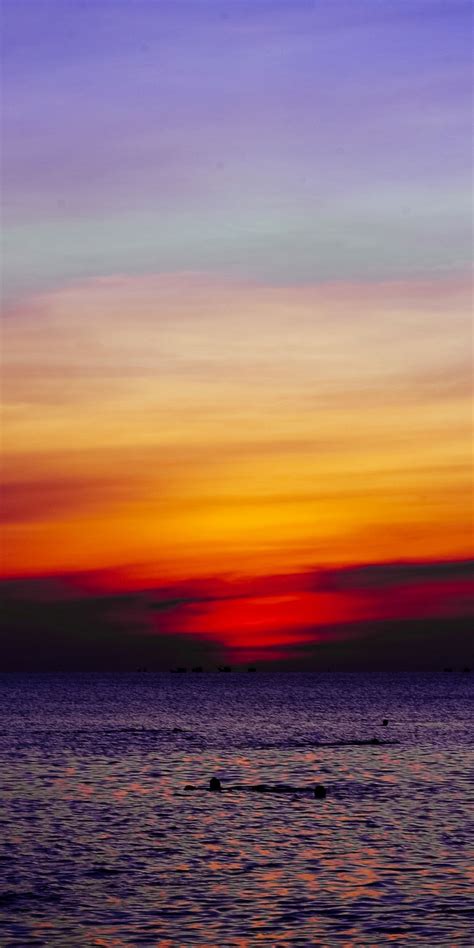 Twilight Sunset Beautiful Sky Over Sea 1080x2160 Wallpaper