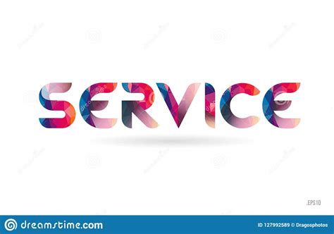 Service Colored Rainbow Word Text Suitable For Logo Design