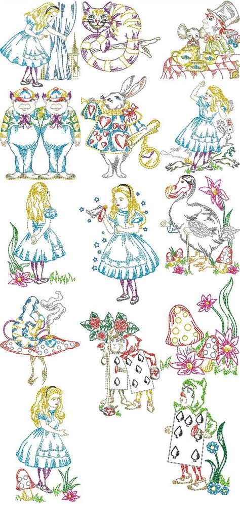 Alice In Wonderland Machine Embroidery Designs By Sew Swell