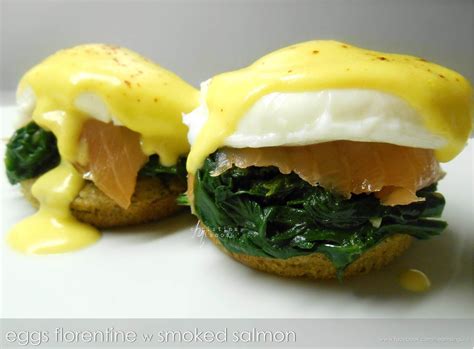 Perfectly poached eggs, spinach and hollandaise sit atop toasted muffins in this eggs florentine recipe. Eggs Florentine with Smoked Salmon - Paleo on the Go
