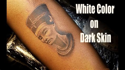 How White Color Ink Looks On Dark Skin Tattoo Youtube