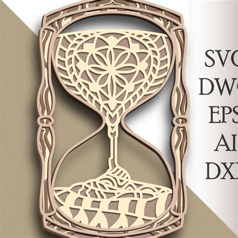 hourglass multilayer svg hourglass cut file 3d layer etsy