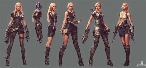 Character Sheet Concept Art Of Female Video Game Stable Diffusion