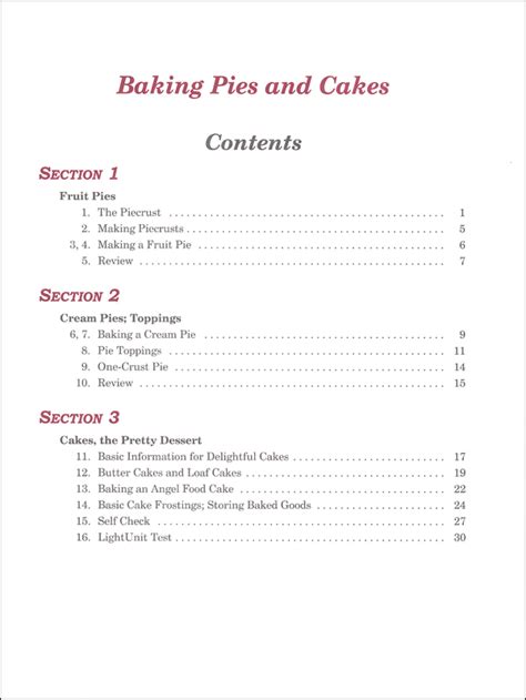 Home Economics II LightUnit Only Baking Pies And Cakes Christian