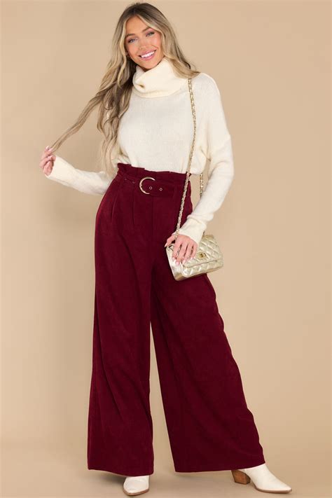 Beautiful Burgundy Corduroy Pants All Bottoms Red Dress