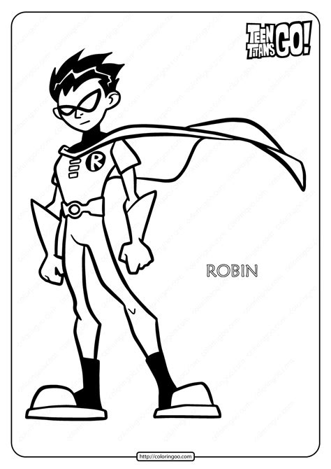 Teen Titans Go Robin Pdf Coloring Page The Best Porn Website