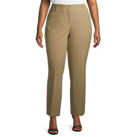 terra and sky women s plus size terra and sky constructed waist bootcut career pants