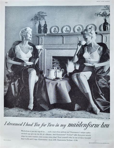 rare 1958 maidenform bra lingerie i dreamed i had tea for two print ad ebay