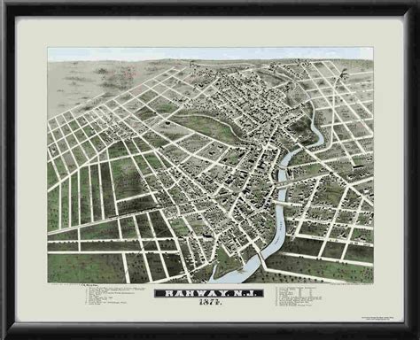Rahway Nj 1874 Vintage City Maps