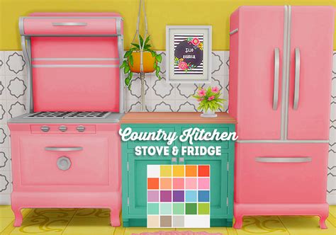 Ts4 Country Kitchen Kit Stove And Fridge Recolor 🍩 Country Charm