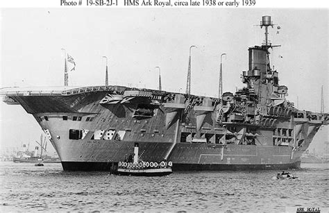 British Navy Ships Hms Ark Royal 1938 1941