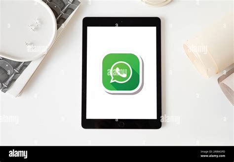 In This Photo Illustration Whatsapp Logo Seen Displayed On The Screen