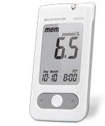 Warns when using the strip, not suitable for your region test, or strip error current date under time mode or testing date under memory mode indicates if the environmental temperature is exceeded during testing indicates the time in 12h format. Rightest GM550 Glucose Meter